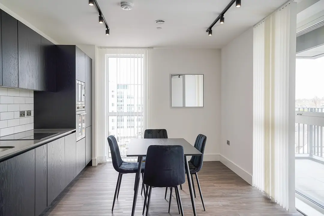 Newly decorated apartment kitchen